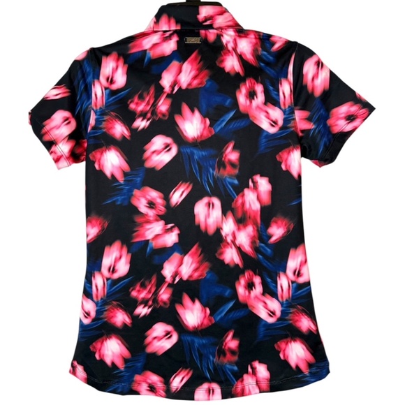 Under Armour Golf Polo Womens, Zinger Blur, Black-Pink , XS - Picture 7 of 8